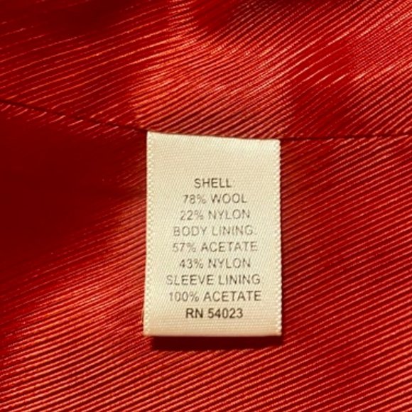 BANANA REPUBLIC Petite Red Italian Wool Coat - Picture 10 of 13